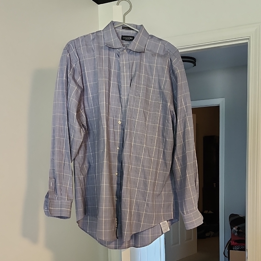 Lands' End Blue Casual Button Down Shirt